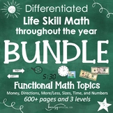 Differentiated Life Skill Math Pack BUNDLE for the YEAR {S