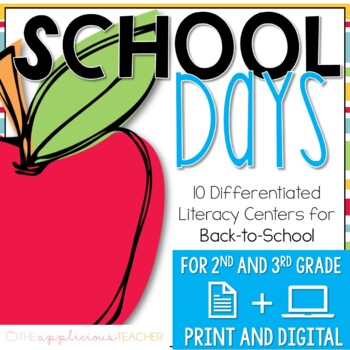 Preview of Back to School Literacy Centers Digital and Print