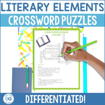 Preview of Differentiated Literary Elements Crossword Puzzles: 4th & 5th Grades - Set 1