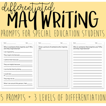 Preview of Differentiated MAY Writing Prompts