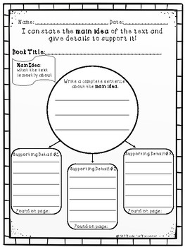Differentiated Main Idea Worksheets by Tools For Tomorrow | TpT