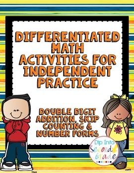Preview of Differentiated Math Boards: 2-Digit Addition, Skip Counting, and Math Boards