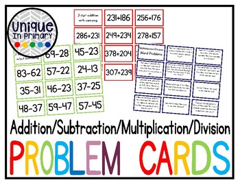 Preview of Differentiated Math Cards (add/sub/multiply/divide)