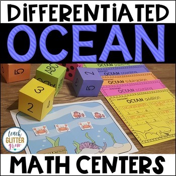 Preview of Differentiated Math Center - Ocean Theme