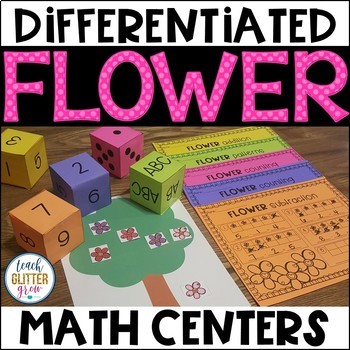 Preview of Differentiated Math Center - Spring Flower Theme