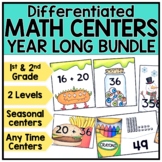 Differentiated Math Centers Bundle for 1st & 2nd Grade