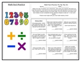 Differentiated Math Fact Practice Tic Tac Toe Homework