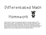 Differentiated Math Homework for Third Graders