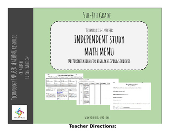 Preview of Differentiated Math Menu