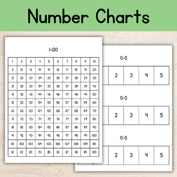 Preview of Differentiated Math Number Charts for Counting, Accommodations, Centers, & More!