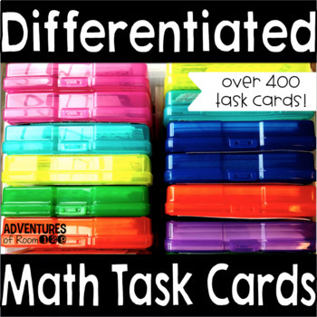 Preview of Differentiated Math Task Card Bundle