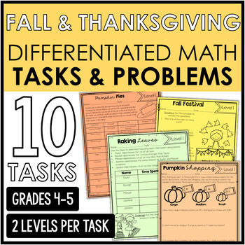 Preview of Differentiated Math Tasks {Fall and Thanksgiving Themed}