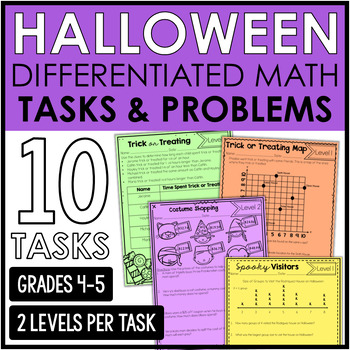 Preview of Differentiated Math Tasks {Halloween Themed}