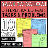 Differentiated Math Tasks | Back to School Math