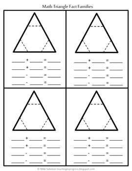Fact Family Math Triangles - Part-Part-Whole, Fact Families, and