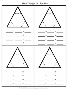 Fact Family Math Triangles - Part-Part-Whole, Fact Families, and ...