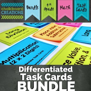 Preview of Differentiated Math Word Problem Task Card Bundle