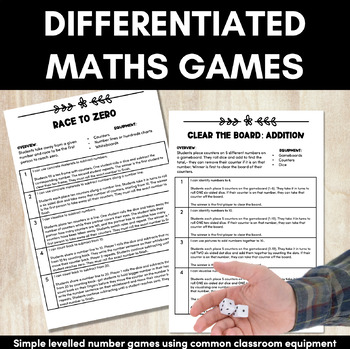 Preview of K-2 Math Games - No Prep - Use with your own classroom equipment