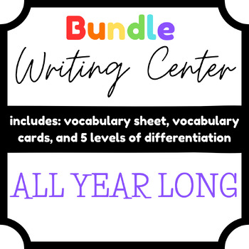 Preview of Differentiated Monthly Writing Center Bundle For Primary Grades
