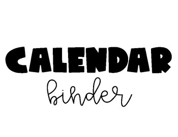 Preview of Differentiated Calendar Binder