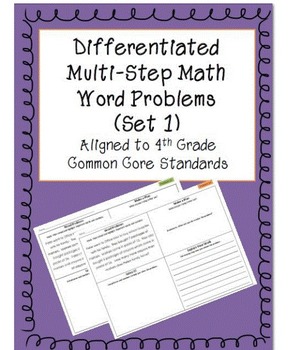Preview of Differentiated Multi-step Math Word Problems 4th Grade Common Core (Set 1)