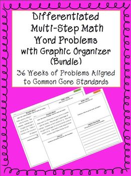 Preview of Differentiated Multi-step Math Word Problems 4th Grade Common Core (Bundle)