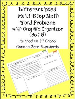 Preview of Differentiated Multi-step Math Word Problems 4th Grade Common Core(Set 5)