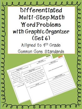 Preview of Differentiated Multi-step Math Word Problems 4th Grade Common Core (Set 6)