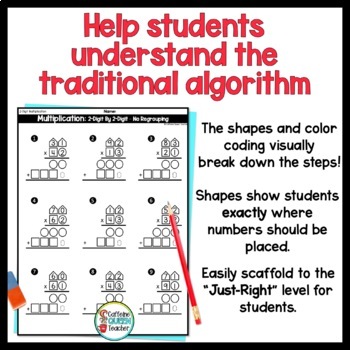 2 digit multiplication worksheets differentiated free by caffeine queen