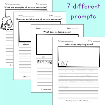 Differentiated Natural Resources Writing Prompts by Crayon Connections