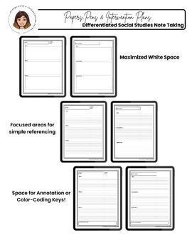 Preview of Differentiated Note Taking: Social Studies