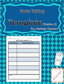 Preview of Differentiated Note Taking Template (Version 2)