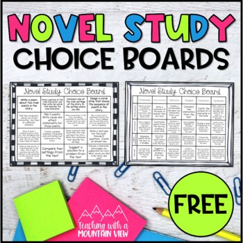 Preview of Differentiated Novel Study Choice Boards | Literature Circles