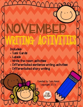 Preview of November Writing Activities