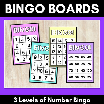 Differentiated Number Bingo Boards - 4 Levels by Mrs Learning Bee