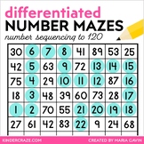 Differentiated Number Mazes for Each Decade (from 20 to 120)