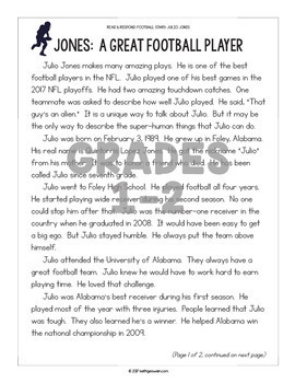 Differentiated Paired Texts: Julio Jones and Tom Brady (Grades 1-6)