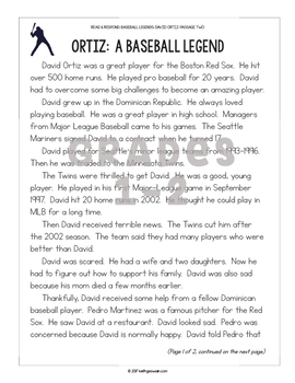 Differentiated Paired Texts: Kris Bryant and David Ortiz (Grades 1-6)