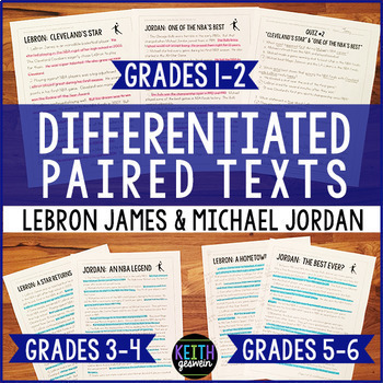 Preview of Differentiated Paired Texts: LeBron James and Michael Jordan (Grades 1-6)