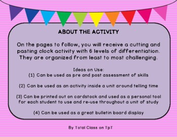 Differentiated Parts of a Clock Activity by Total Class TpT