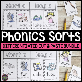 Preview of Differentiated Phonics Activities - Phonics Interactive Notebook - Phonics Sorts