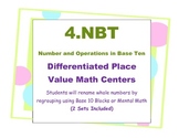 Differentiated Place Value Base Ten  Math Centers 4th Grad