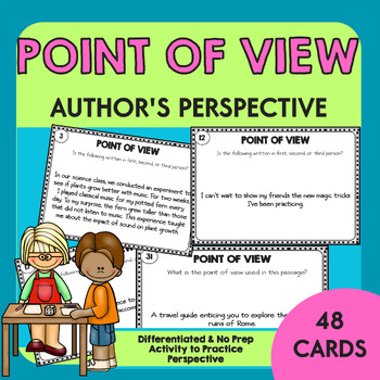 Preview of Differentiated Point of View Task Cards | Author's Perspective Practice Activity