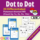 Differentiated Pokemon Dot to Dot WS Skip Counting by 1 2 