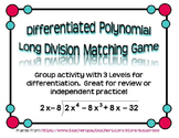 Differentiated Polynomial Long Division Matching Game (3 Levels)