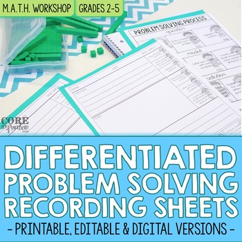 Differentiated Problem Solving Recording Sheets - Editable, Digital & Printable
