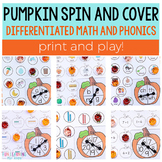Differentiated Pumpkin Spin and Cover Math and Literacy Ac