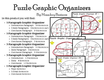 Preview of Differentiated Puzzle Essay Graphic Organizers