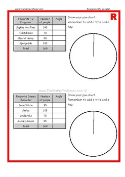Preview of Differentiated (RAGE) Drawing Pie Graphs - www.TheMathsProfessor.com