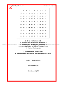 Preview of Differentiated (RAGE) Factors, Multiples and Primes - www.TheMathsProfessor.com